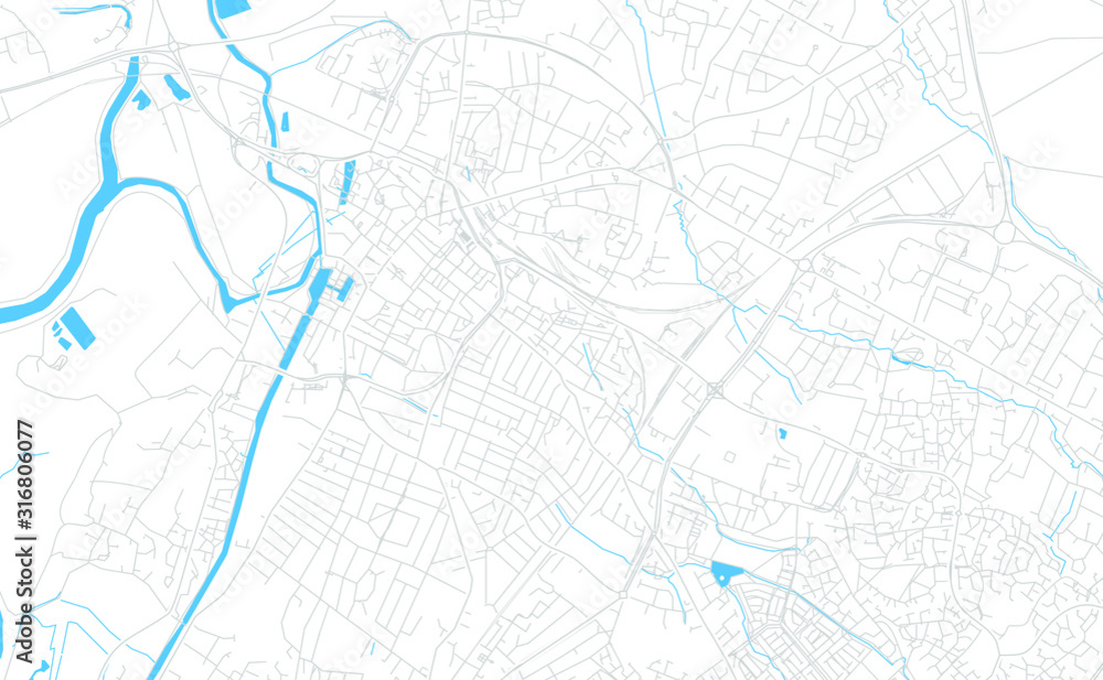 Fototapeta premium Gloucester, England bright vector map