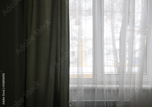 Color shot of a luxury curtain in a home © vadim yerofeyev