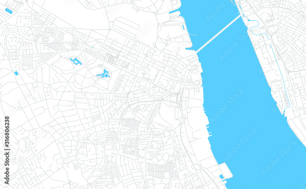 Birkenhead, England bright vector map