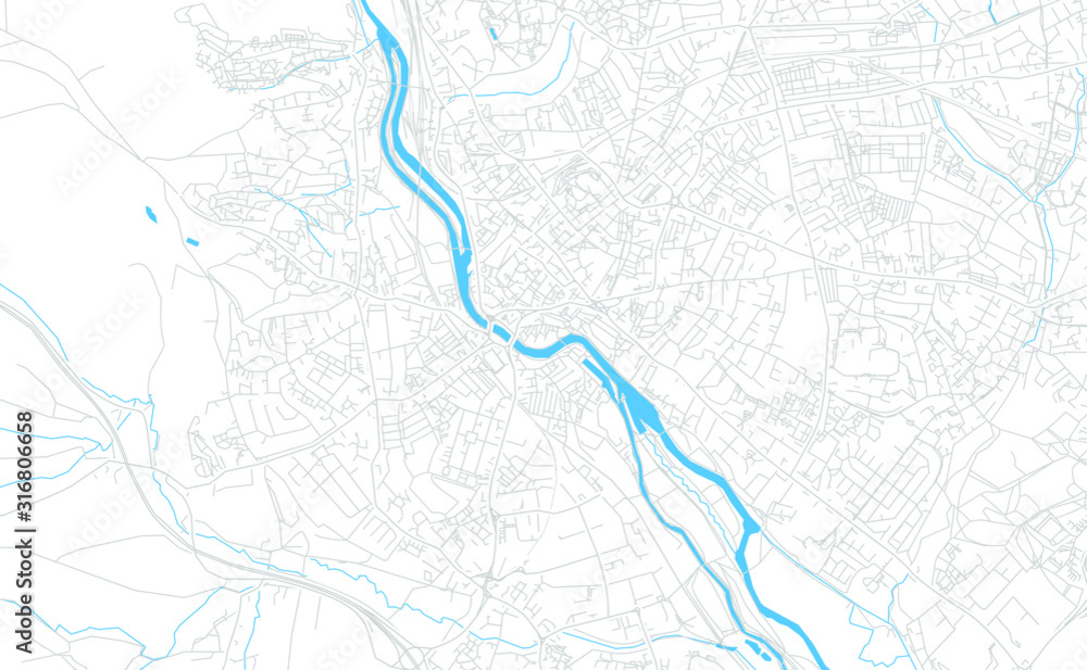 Exeter, England bright vector map