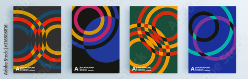 Modern abstract covers set, minimal covers design. Colorful geometric background, vector illustration.