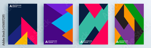 Modern abstract covers set, minimal covers design. Colorful geometric background, vector illustration.