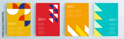 Modern abstract covers set, minimal covers design. Colorful geometric background, vector illustration.