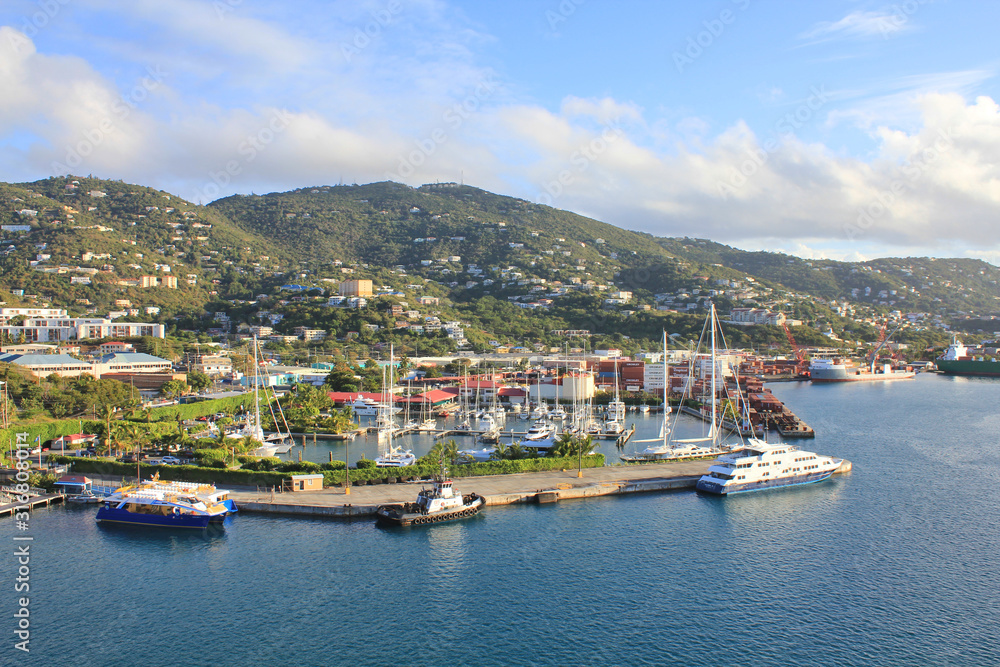 Charlotte Amalie port on Caribbean island Saint Thomas.