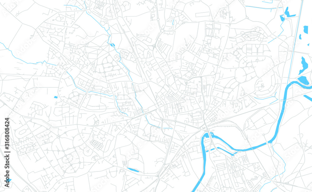 Wakefield, England bright vector map