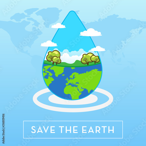 Save the earth concept vector graphic