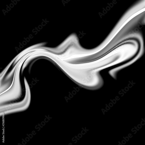 Abstract background black color with smoke white shape