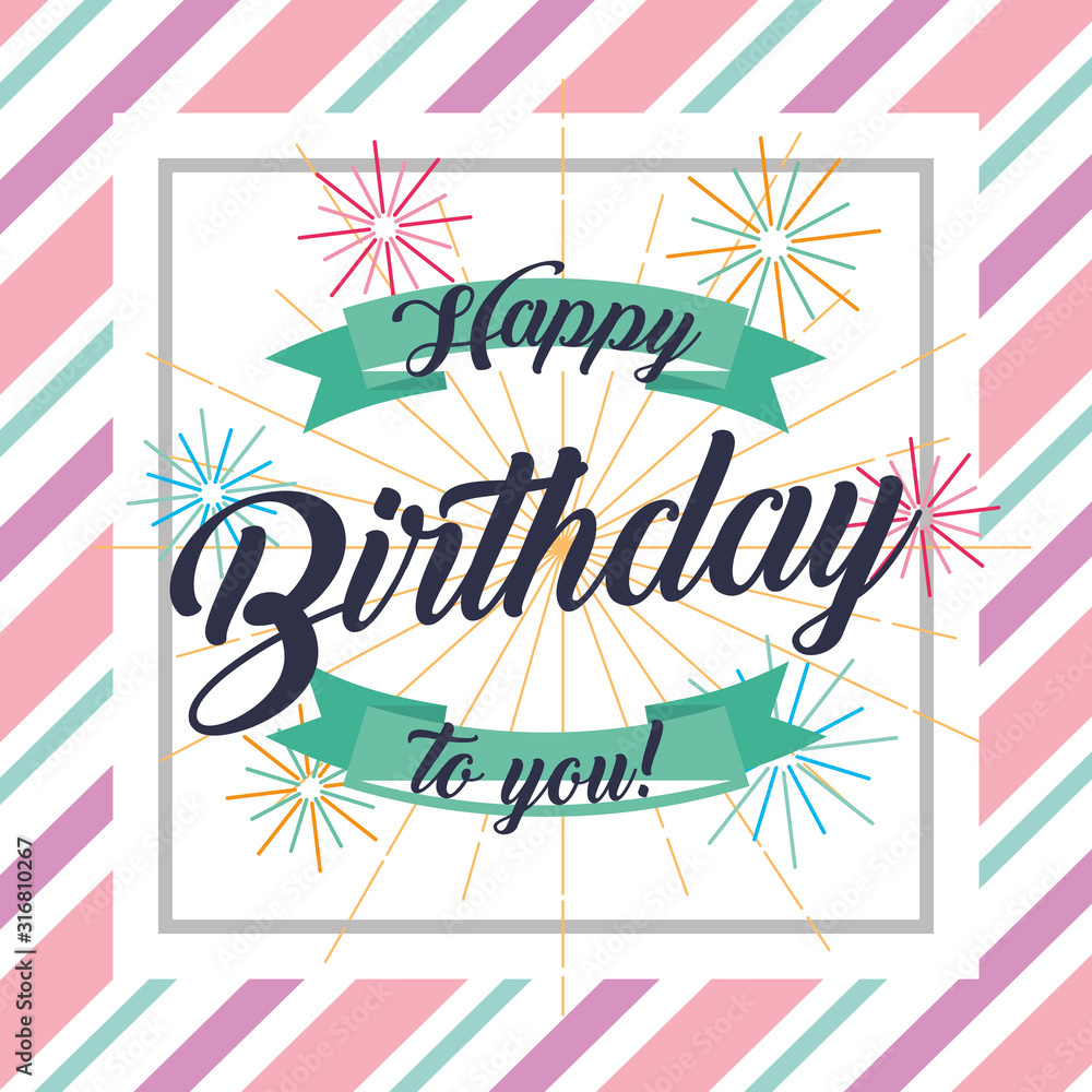 Obraz premium happy birthday celebration card icon