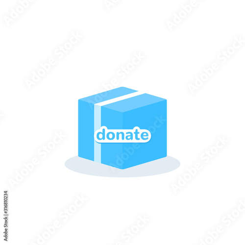 donation box icon on white