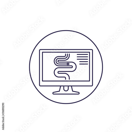 endoscopy line icon on white