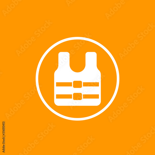 life jacket icon, vector sign