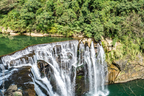 Shihfen Waterfall  Fifteen meters tall and 30 meters wide  It is the largest curtain-type waterfall in Taiwan