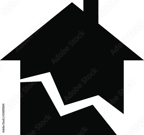 earthquake icon, vector illustration