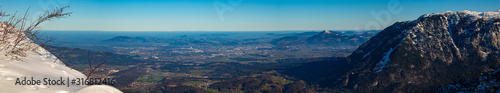 High resolution stitched panorama of a beautiful far view of Salzburg at the famous Predigtstuhl, Bad Reichenhall, Bavaria, Germany © Martin Erdniss