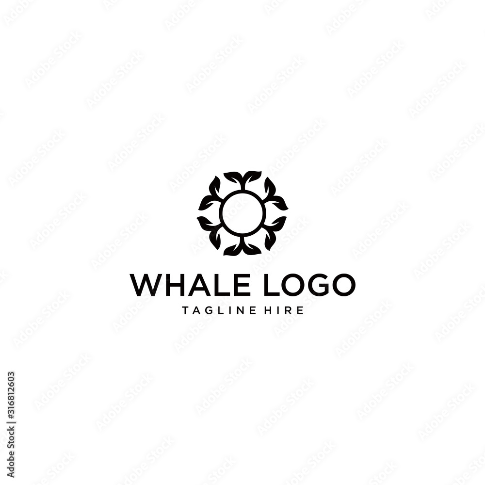 Simple whale logo template.Vector illustration. Simple whale logo template.Vector illustration.