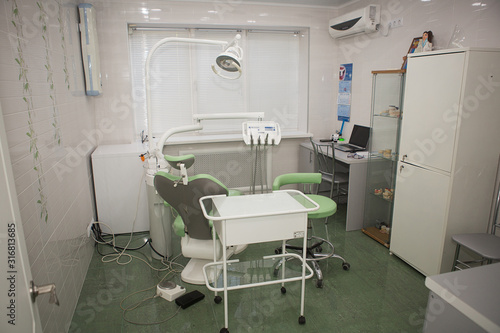 Interior of a dental office in a private clinic