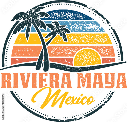 Vintage Riviera Maya Tropical Vacation Destination