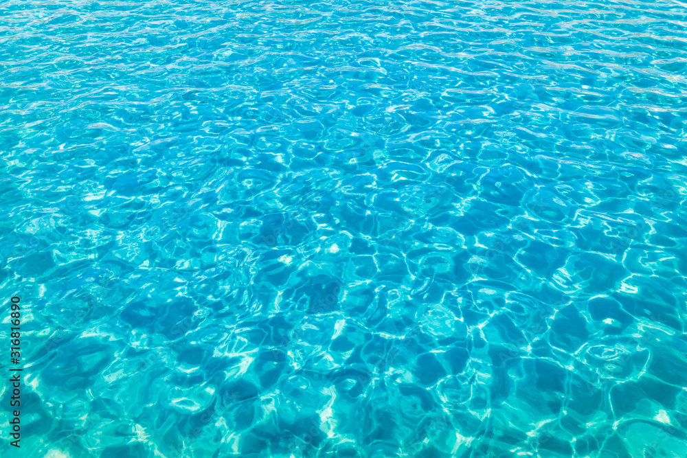 View of turquoise sea closeup, water background, horizontal picture View of turquoise sea closeup, water background, horizontal picture