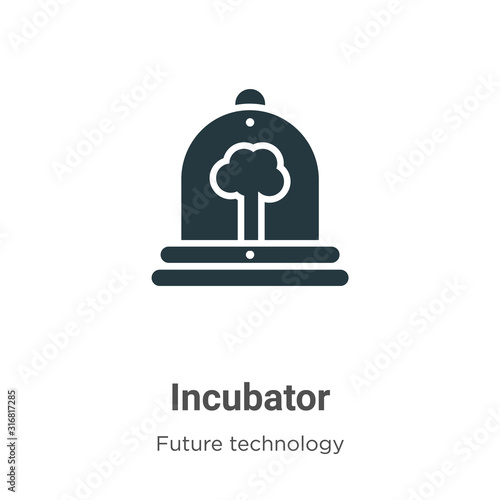 Incubator glyph icon vector on white background. Flat vector incubator icon symbol sign from modern future technology collection for mobile concept and web apps design.