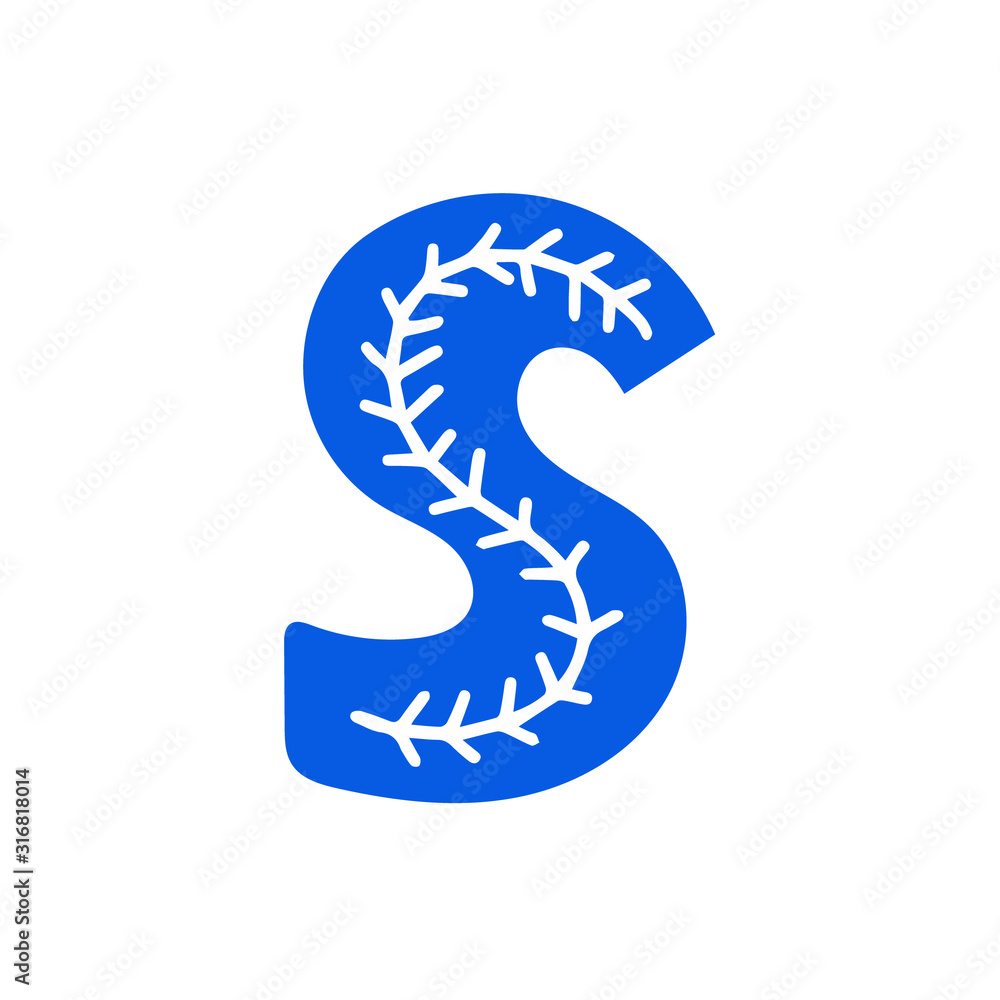 Naklejka premium Creative letter S with folk motives - scandinavian