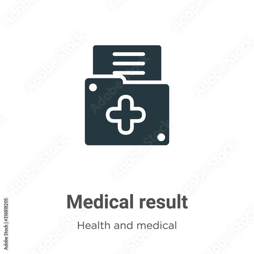Medical result glyph icon vector on white background. Flat vector medical result icon symbol sign from modern health and medical collection for mobile concept and web apps design.