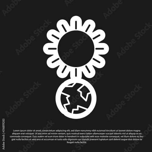 Black Solstice icon isolated on black background. Vector Illustration