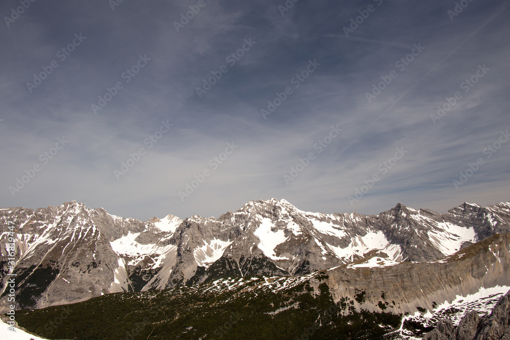 Fototapeta premium Beautiful view from the top of the mountain (Innsbruck city). Innsbruck, Tyrol, Austria