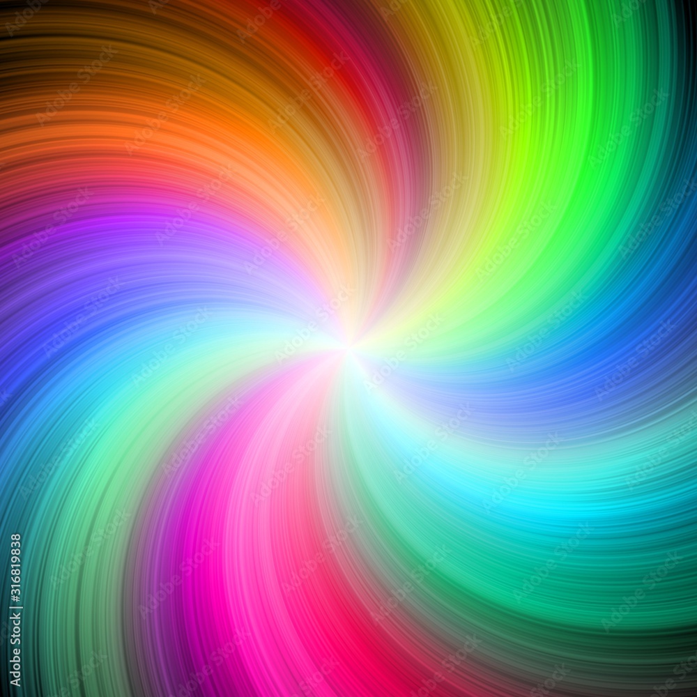 Colorful wheel rainbow twirl radial design image Colorful wheel rainbow twirl radial design image