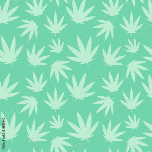pale green cannabis pattern seamless