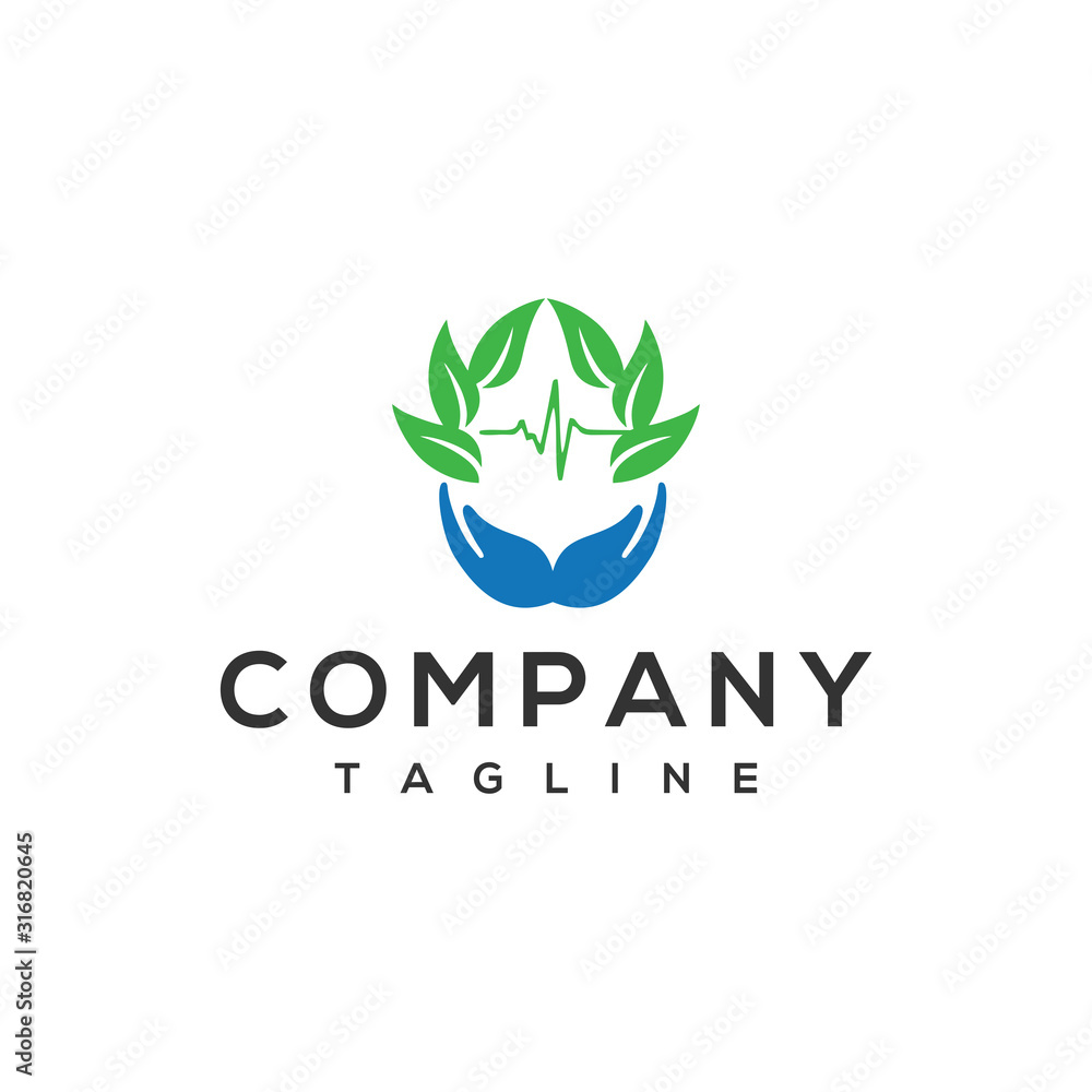 Fototapeta premium Leaf, flower, health icon logo is perfect for the business of fitness, meditation, health, nutrition
