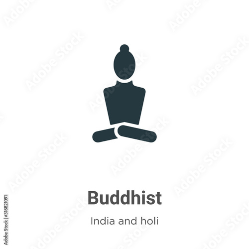 Buddhist glyph icon vector on white background. Flat vector buddhist icon symbol sign from modern india collection for mobile concept and web apps design.