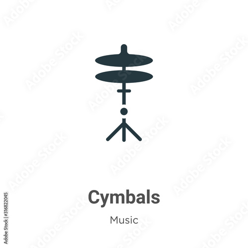 Cymbals glyph icon vector on white background. Flat vector cymbals icon symbol sign from modern music collection for mobile concept and web apps design.