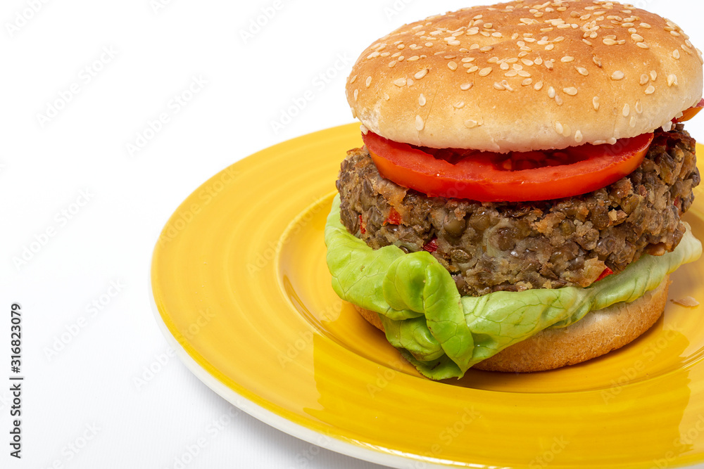 Homemade Vegan Lentil Burger Homemade Vegan Lentil Burger