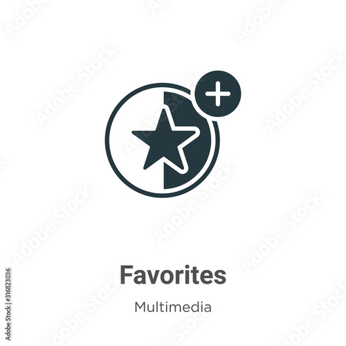 Favorites glyph icon vector on white background. Flat vector favorites icon symbol sign from modern multimedia collection for mobile concept and web apps design.