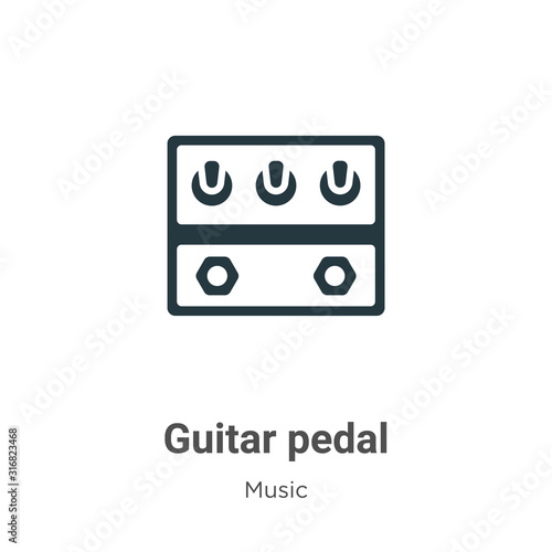Guitar pedal glyph icon vector on white background. Flat vector guitar pedal icon symbol sign from modern music collection for mobile concept and web apps design.