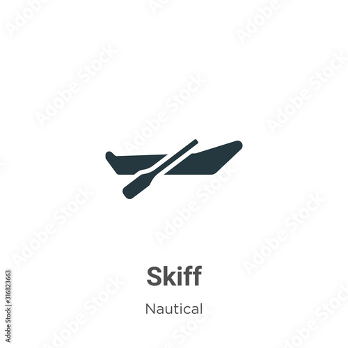 Fotografija Skiff glyph icon vector on white background