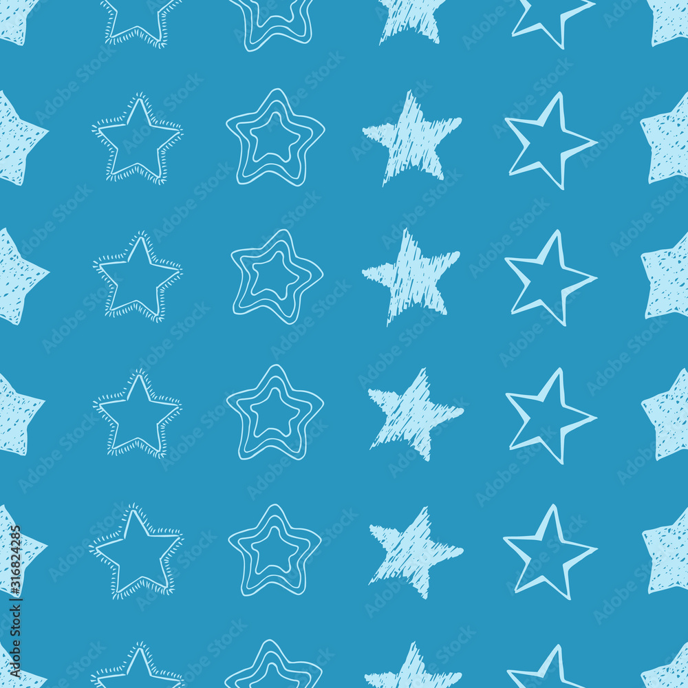 Seamless doodle hand drawn stars Seamless doodle hand drawn stars