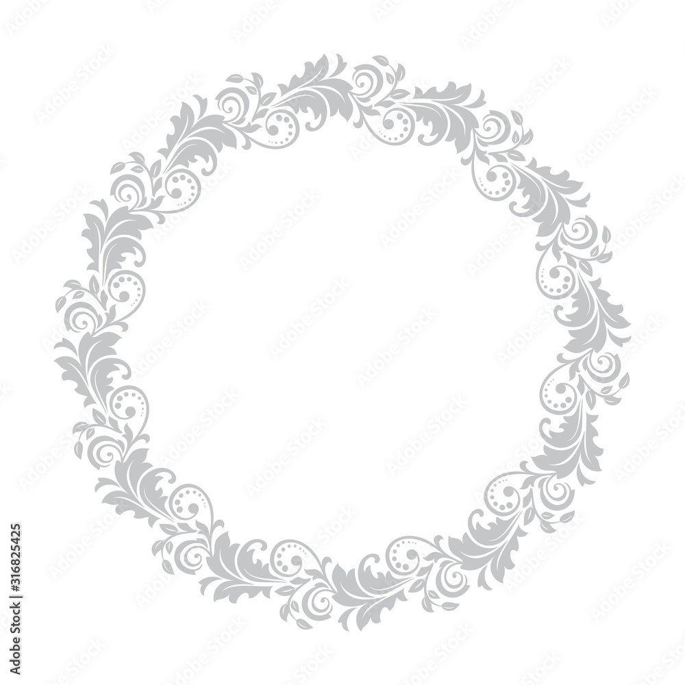 Decorative frame Elegant vector element for design in Eastern style, place for text. Floral grey border. Lace illustration for invitations and greeting cards Decorative frame Elegant vector element for design in Eastern style, place for text. Floral grey border. Lace illustration for invitations and greeting cards