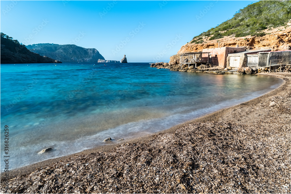 Naklejka premium Benirras beach, Ibiza. Spain.