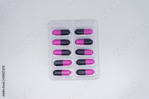 Different medicines: tablets, pills in blister pack, medications drugs
