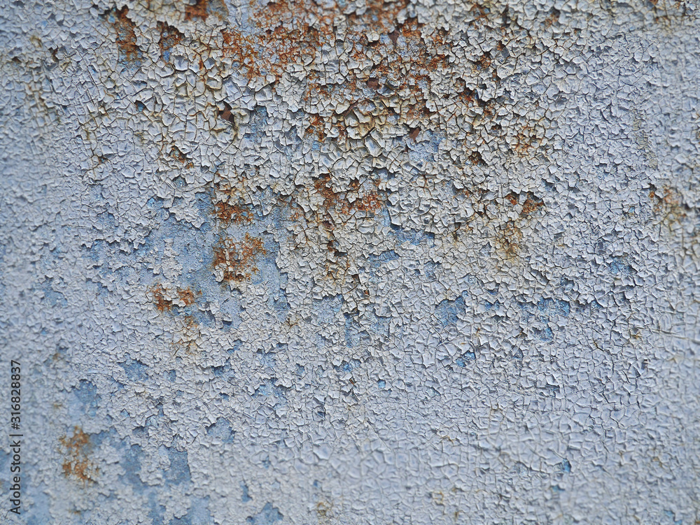 Blue-gray rough surface with rust background 