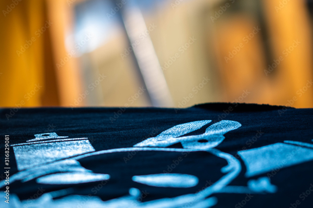 Printing images on t-shirts in a design studio. Printing images on t-shirts in a design studio.