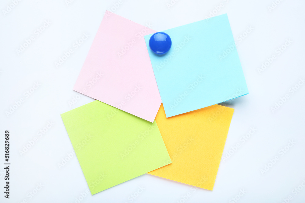 Paper sticky notes on white background Paper sticky notes on white background