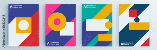 Modern abstract covers set, minimal covers design. Colorful geometric background, vector illustration.