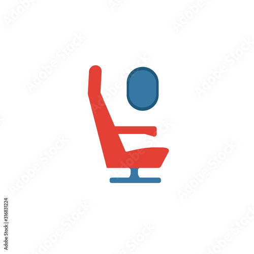 Airplane Seat icon. Flat creative element from airport icons collection. Colored airplane seat icon for templates, web design and software