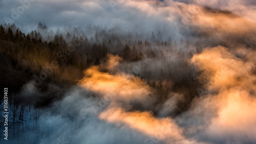 Splendid sunrise in the Carpathian Mountains. © Szymon Bartosz