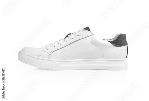 White sneakers isolated on white background