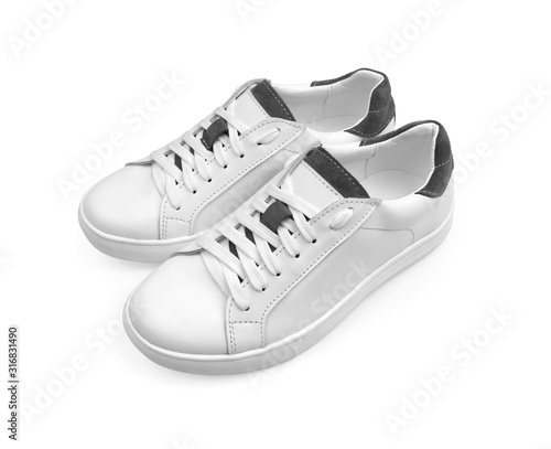 White sneakers isolated on white background
