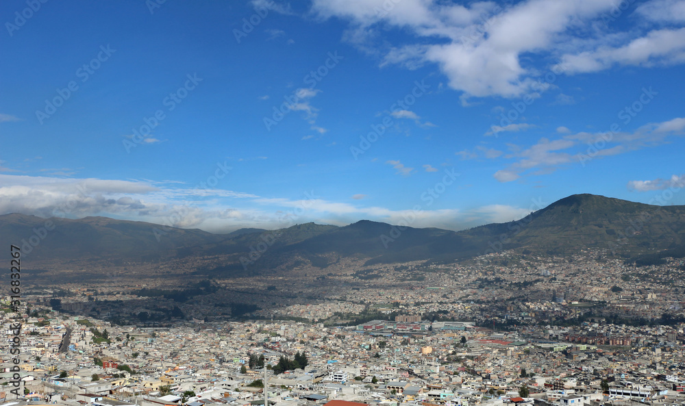 View over the city of Quito in Ecuador