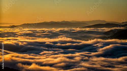 Fototapeta Naklejka Na Ścianę i Meble -  Splendid sunrise in the Carpathian Mountains.